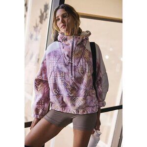 Free People Wild And Free Printed Fleece Womens XS Soft Cozy Athleisure Pink